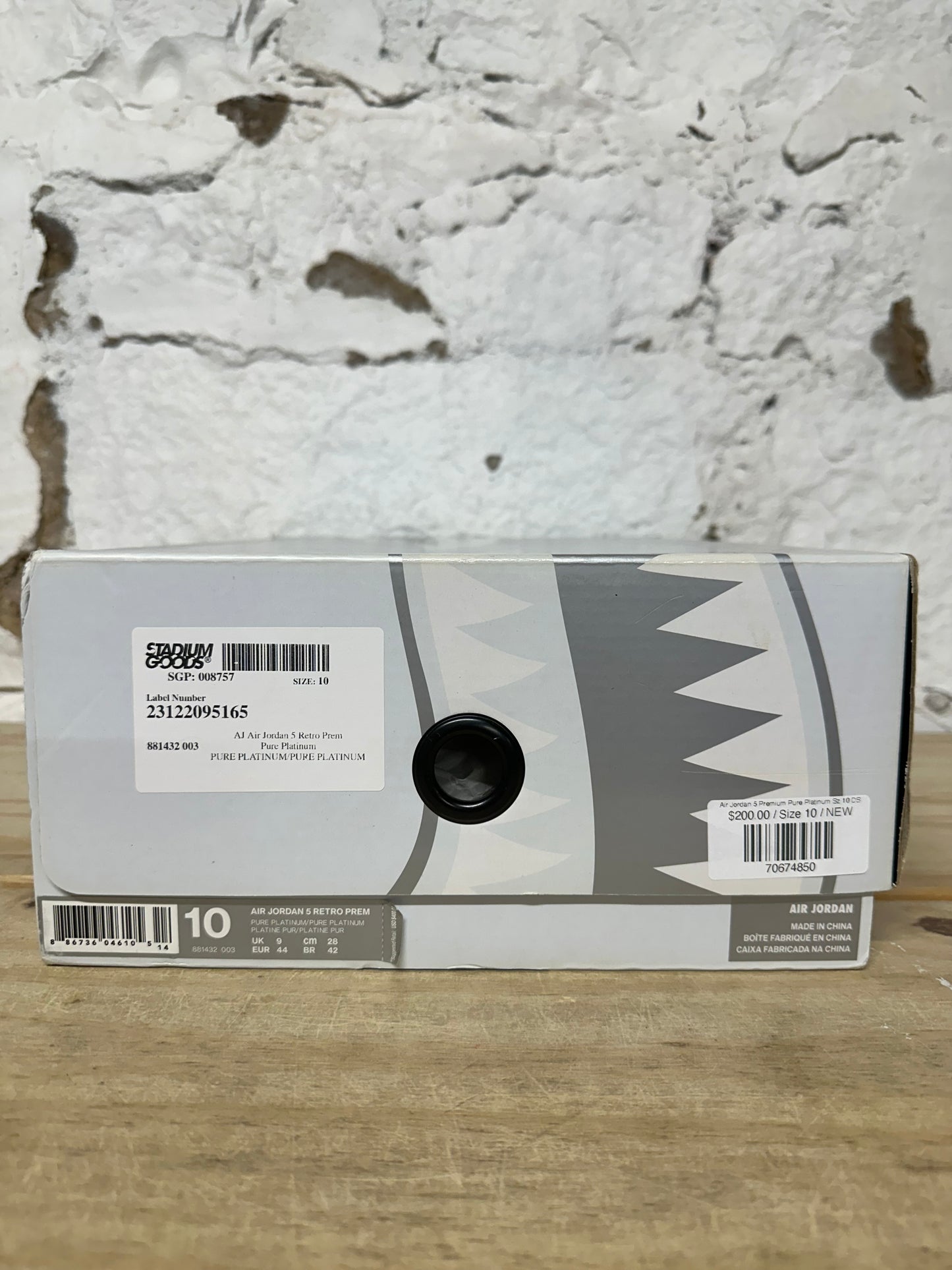 Air Jordan 5 Premium Pure Platinum Sz 10 DS
