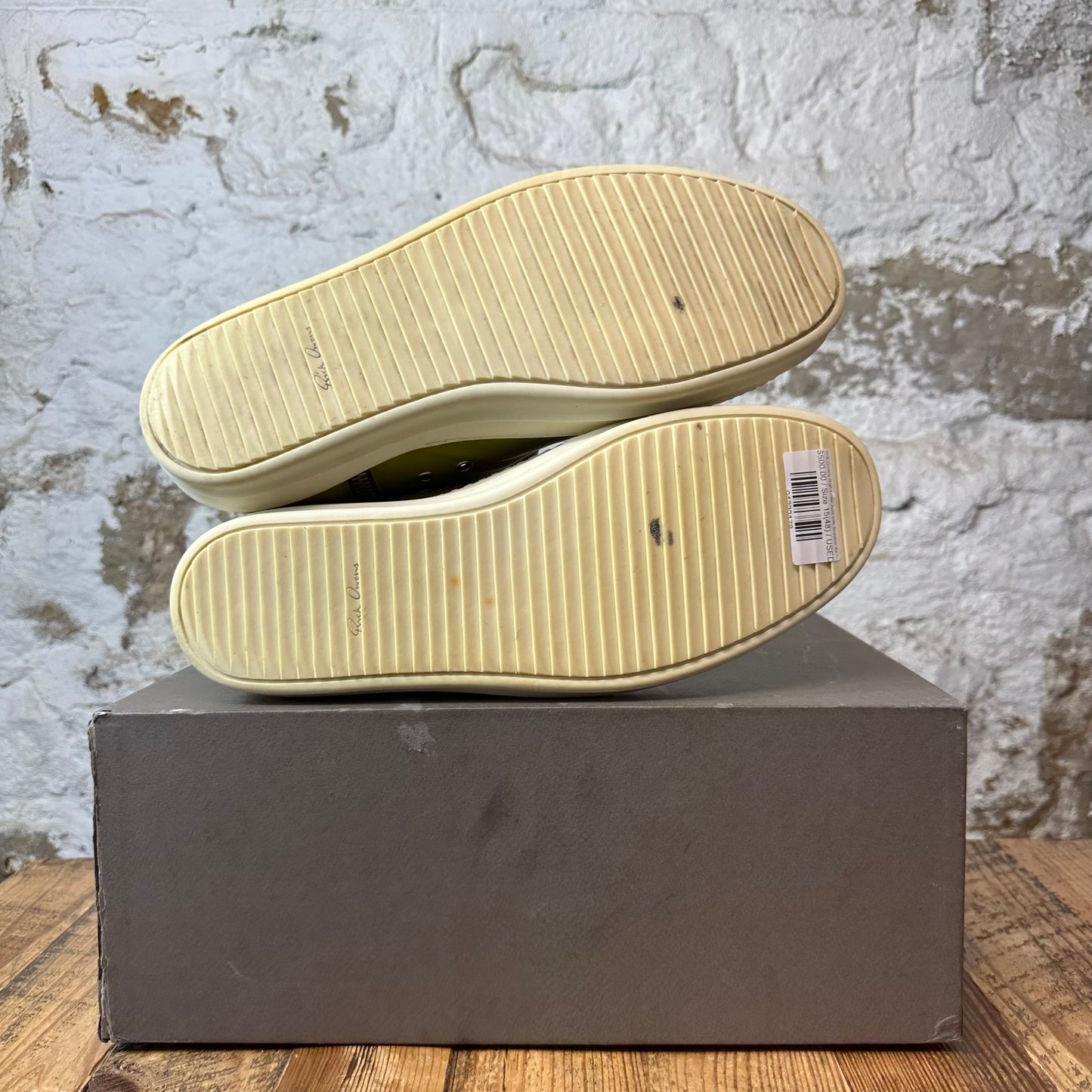 Rick Owens High Luxor Acid Milk Sneaker Sz 15 (48)
