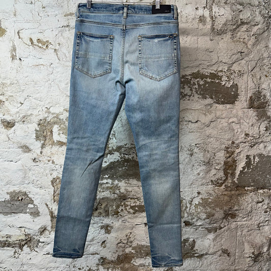 Amiri MX1 Black Paisley Thrasher Blue Denim Jeans Sz 34