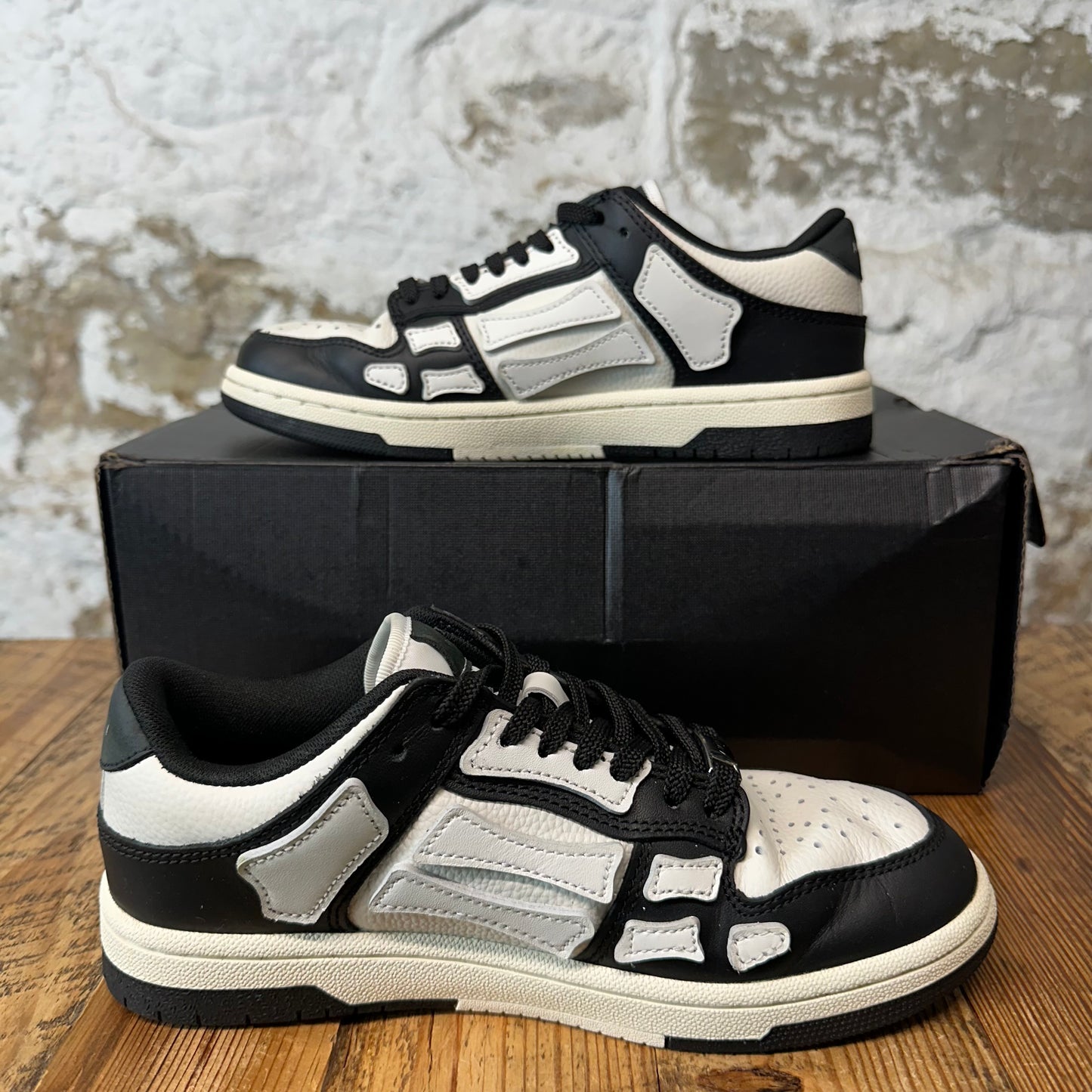 Amiri White Skeleton Black White Sneaker Sz 4.5 (36)
