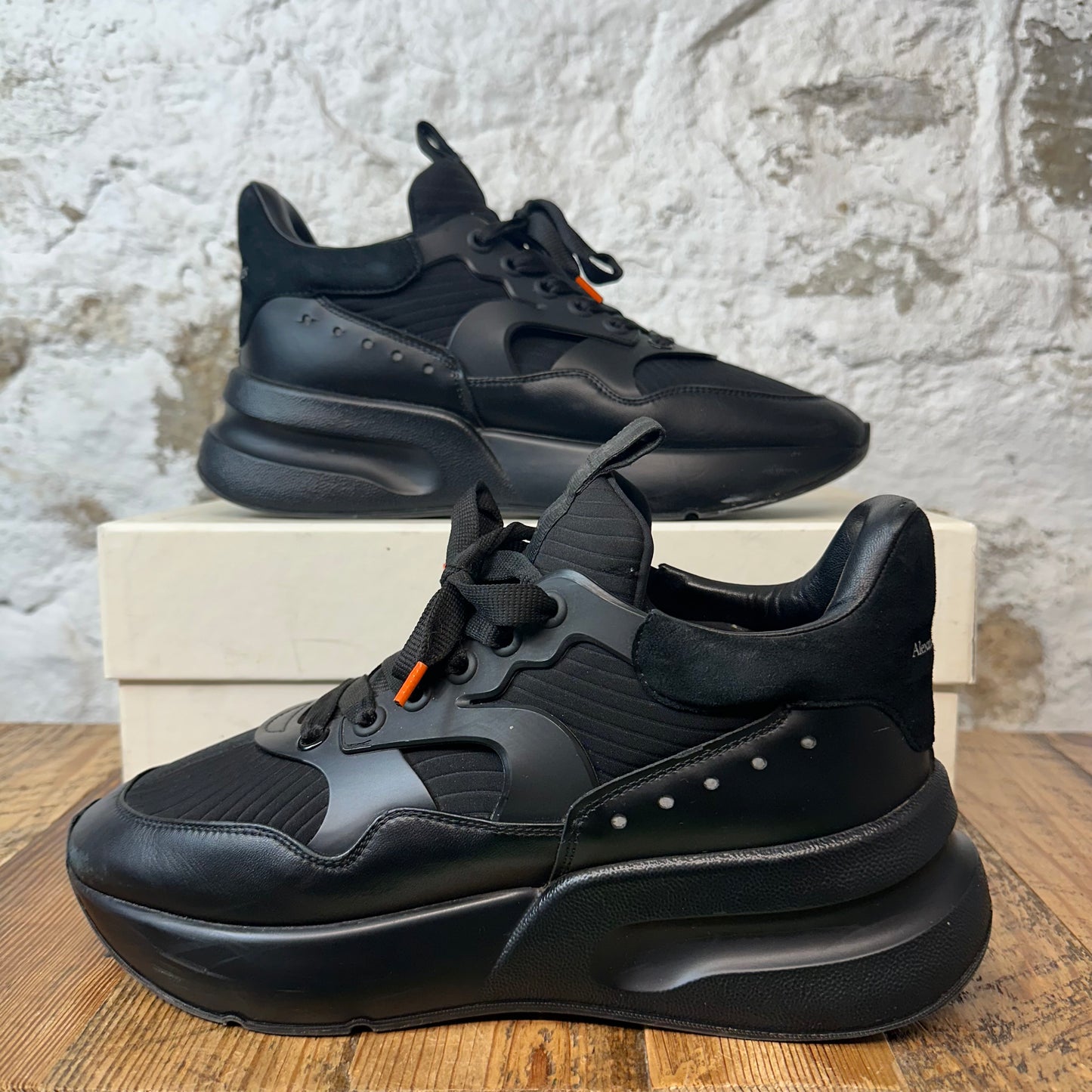 Alexander Mcqueen Triple Black Nappa Joey Sneaker Sz 9 (42)