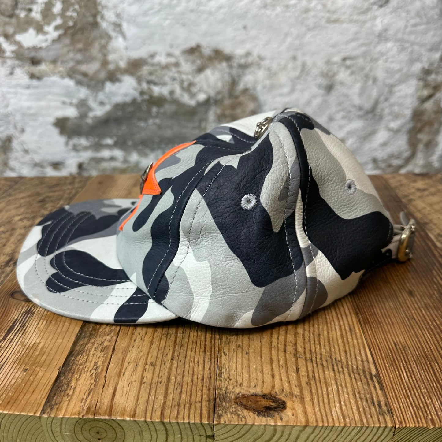 Chrome Hearts Snow Camo Leather Star Gunslinger Hat