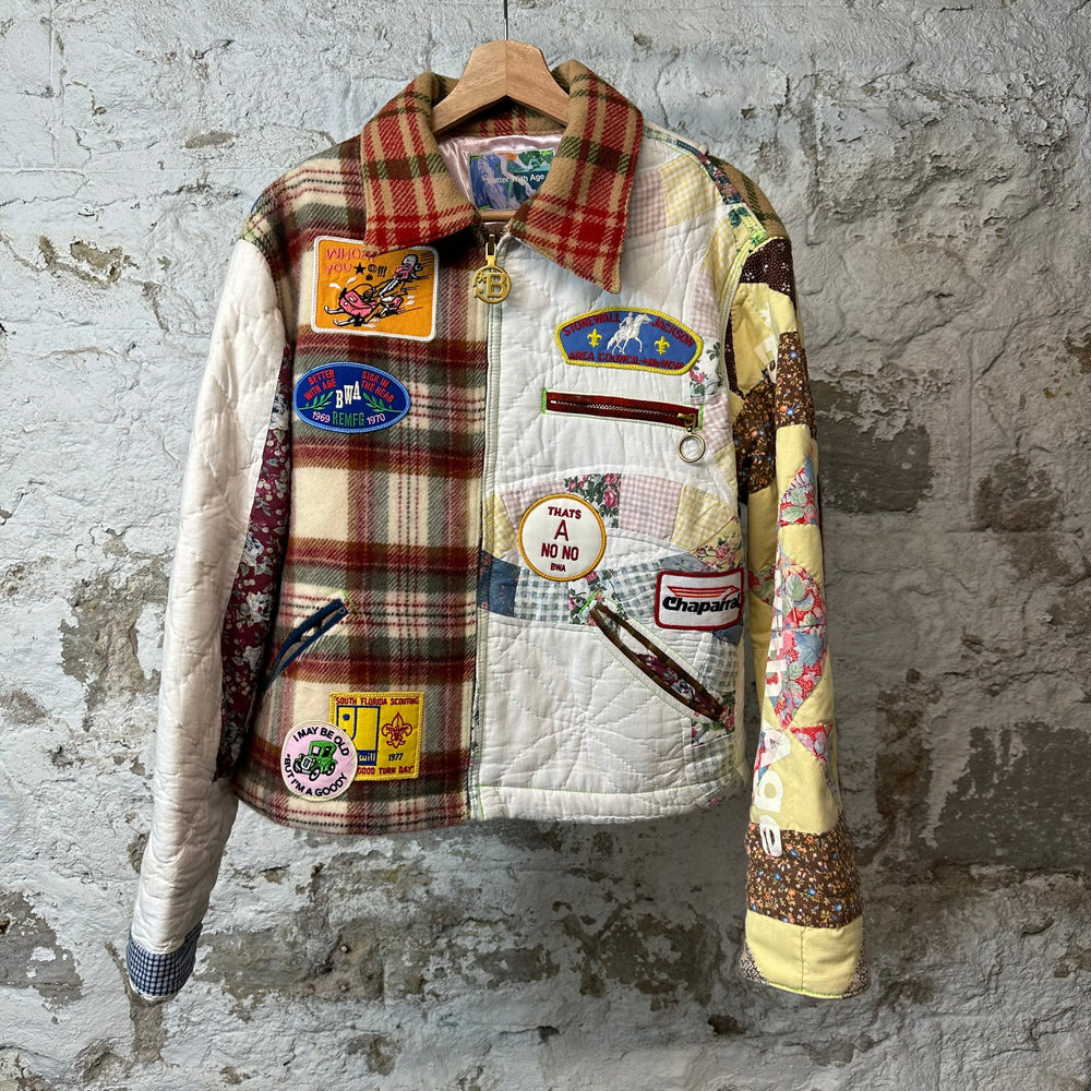 Better With Age Multicolor Patchwork Work Jacket Sz S