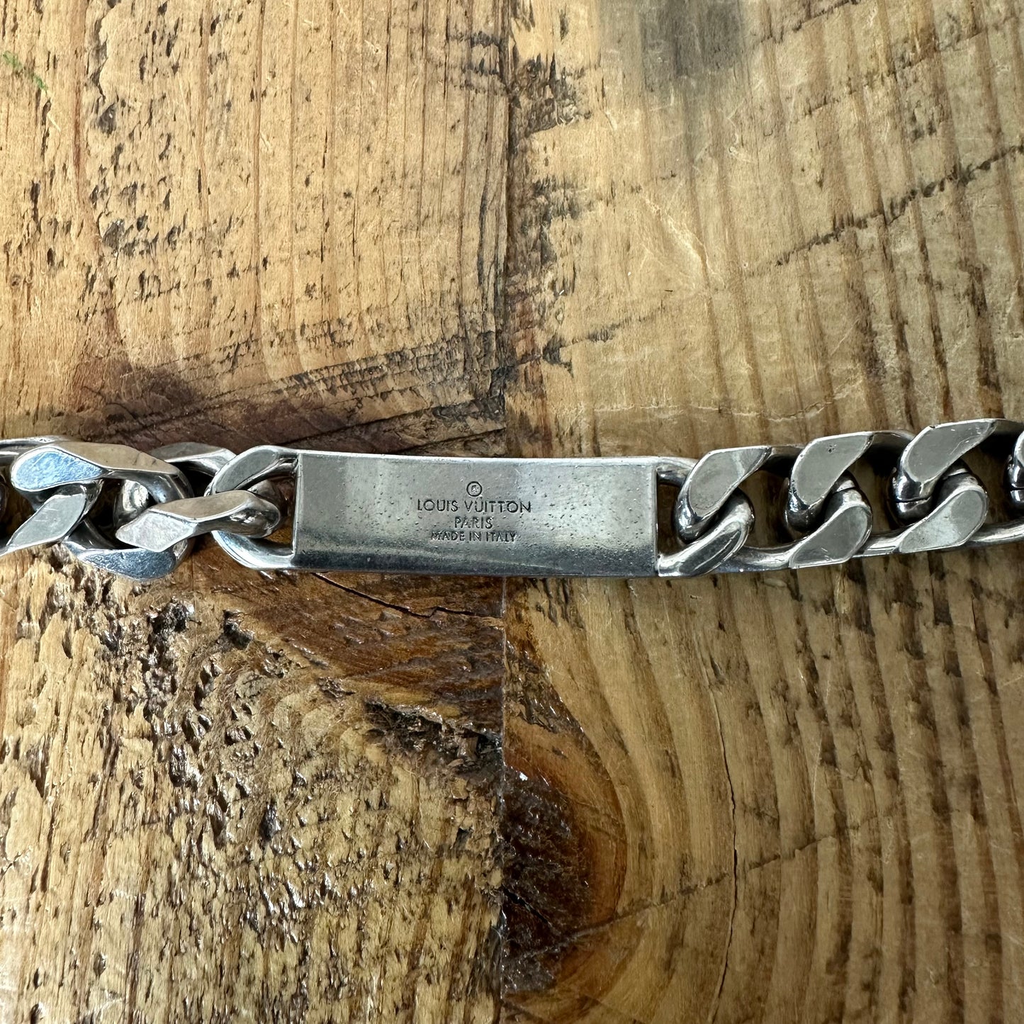 Louis Vuitton Silver Monogram Chain Bracelet