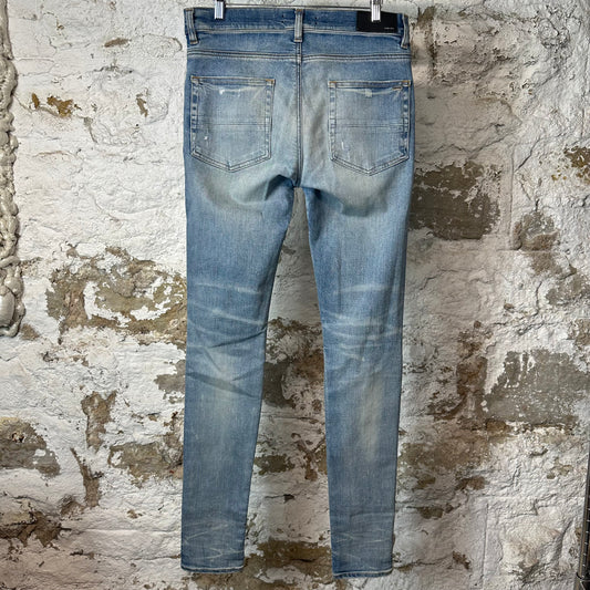 Amiri Distressed Plain Blue Denim Jeans Sz 31