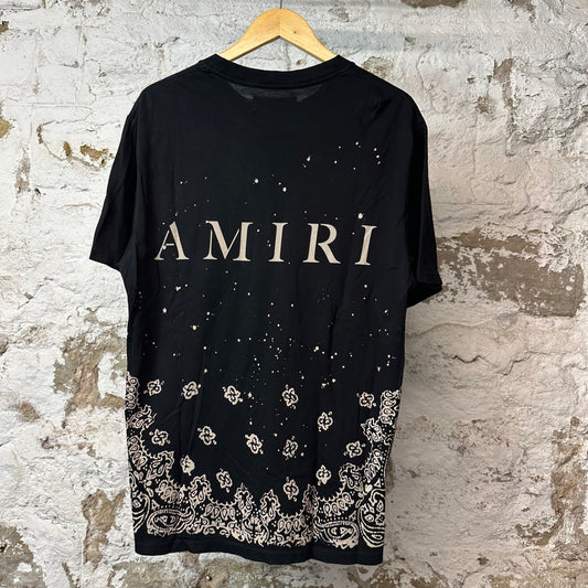 Amiri Cream AM Paisley T-shirt Black Sz M