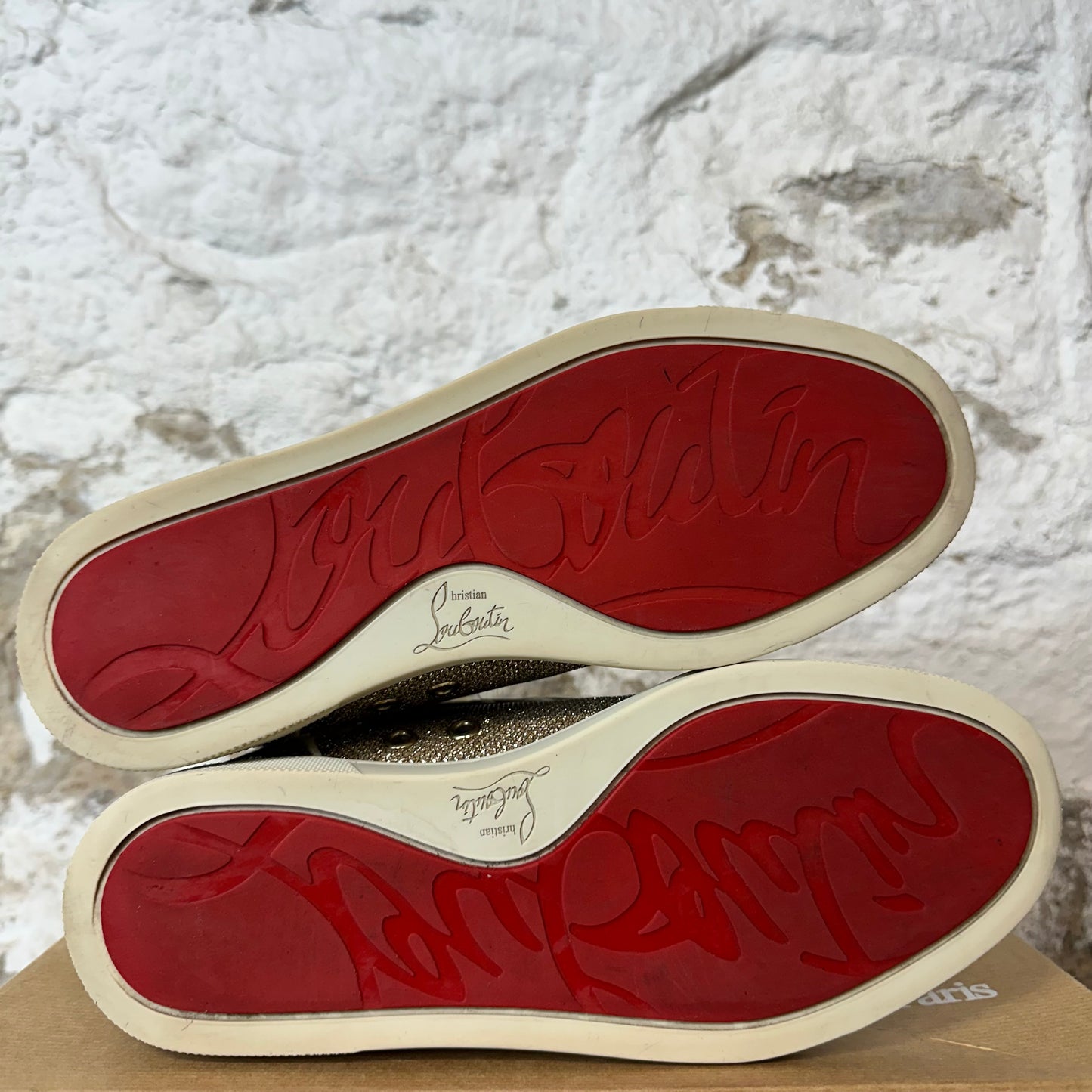 Christian Louboutin High Gold Glitter Sneaker Sz 4.5 (36)