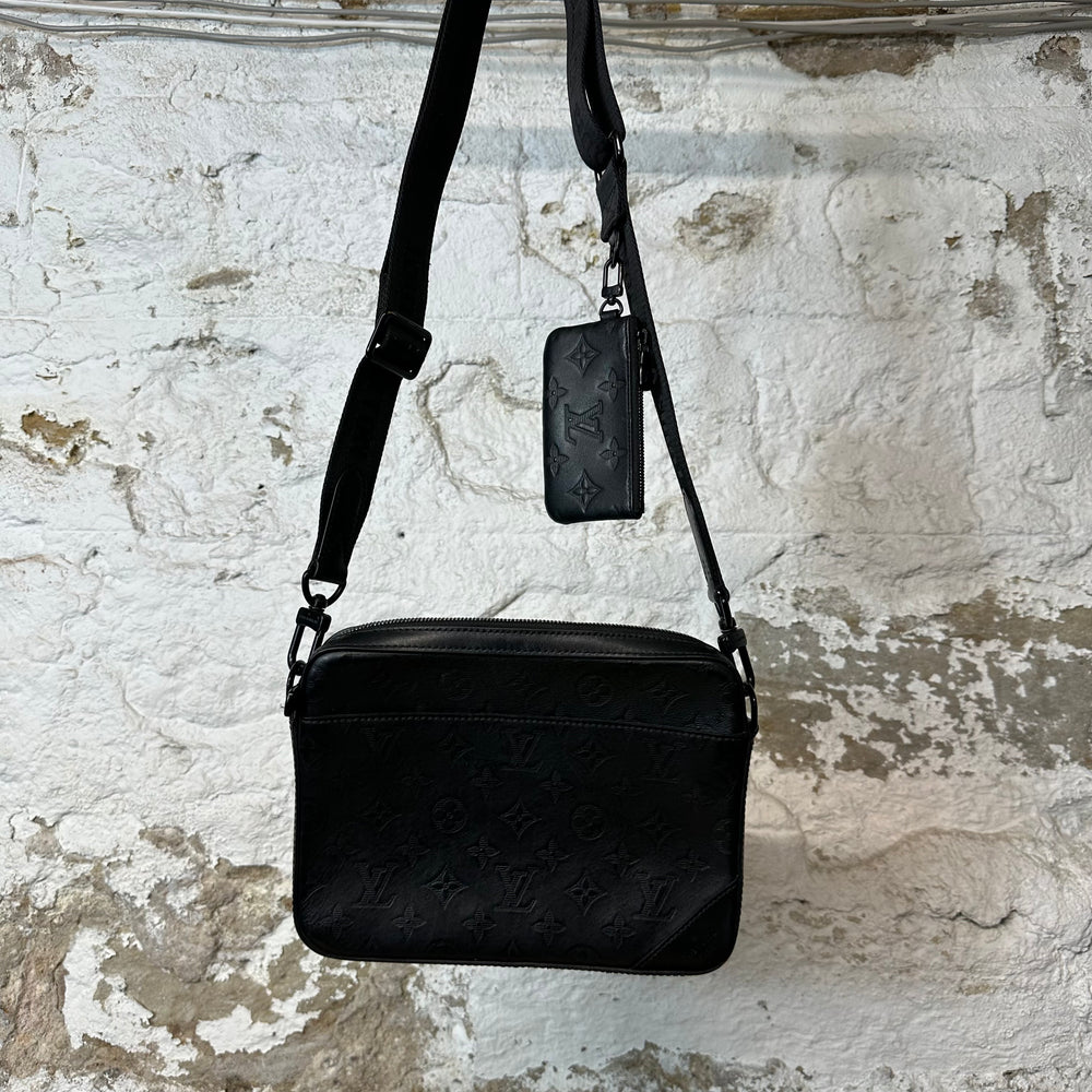 Louis Vuitton Duo Leather Black Messenger Bag