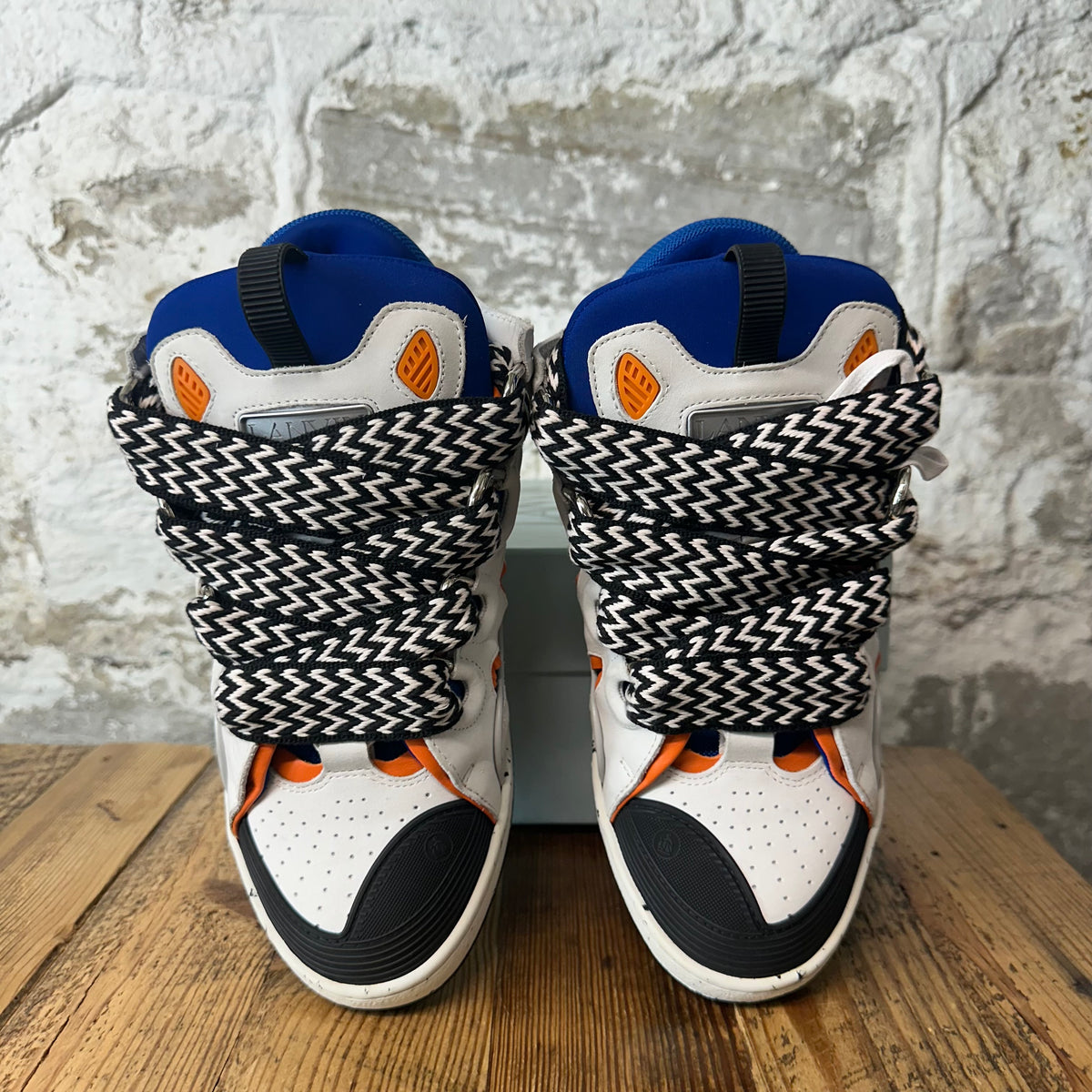 Lanvin Curb White Blue Orange Sneaker Sz 10 (43)