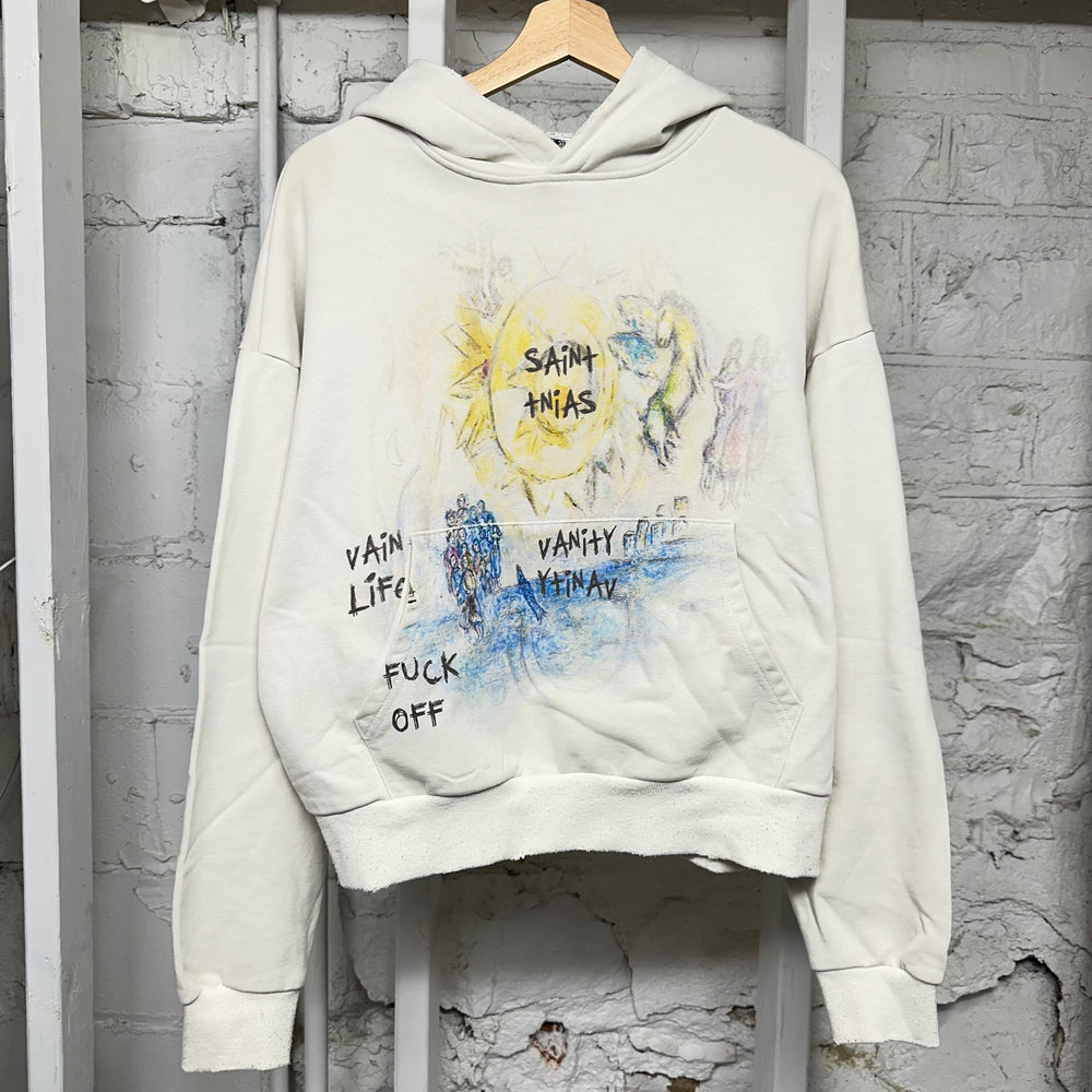 Saint Vanity Vain Life Cream Hoodie Sz S