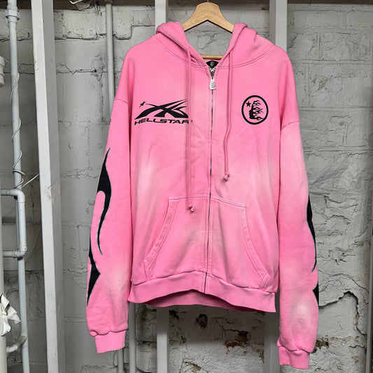Hellstar Pink Zip Up Hoodie Sz L