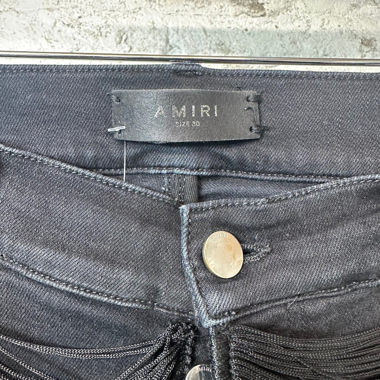 Amiri Fringe Wire Black Denim Jeans Sz 30