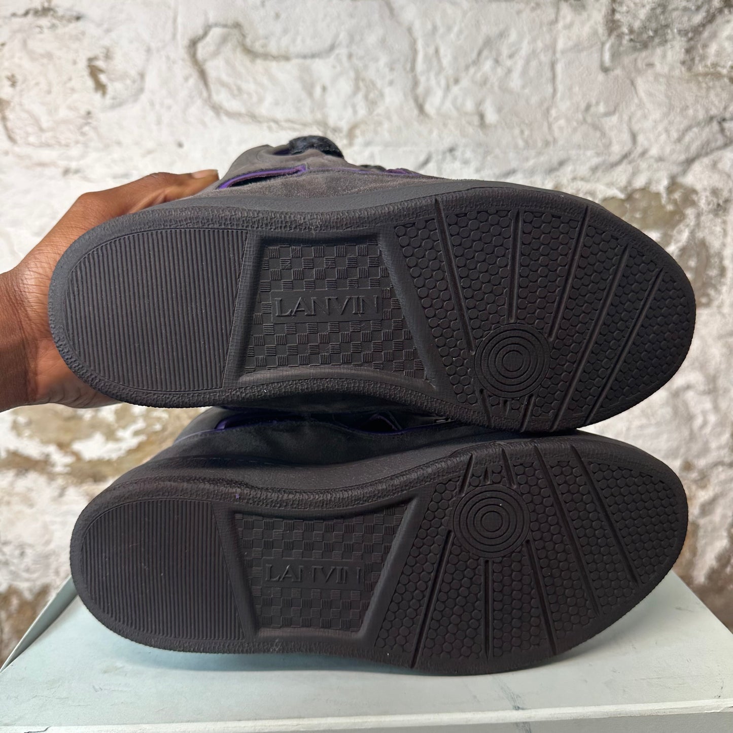 Lanvin Curb Charcoal Purple Sneaker Sz 11 (44)