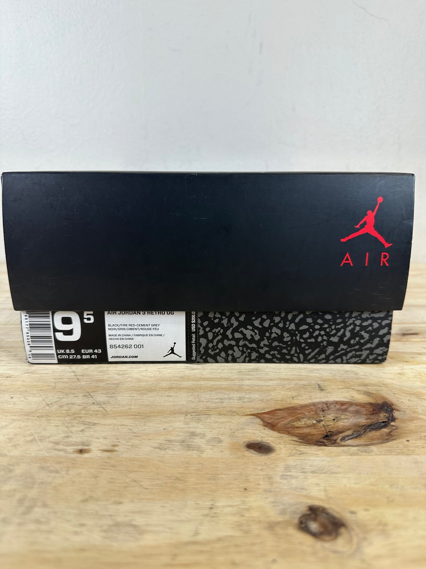 Air Jordan 3 Black Cement (2018) Sz 9.5