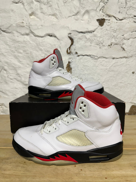 Air Jordan 5 Fire Red Silver Tongue Sz 10