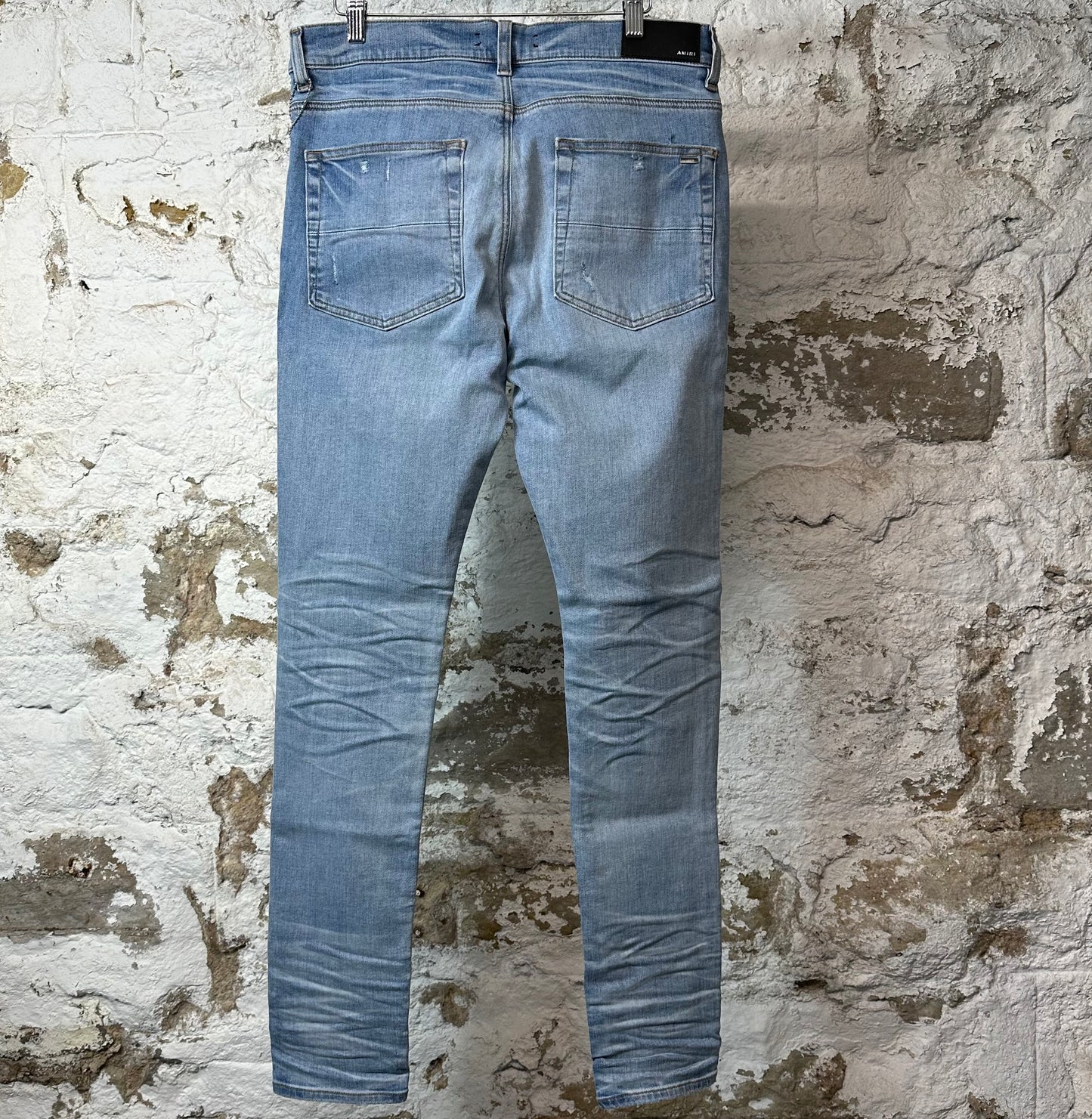 Amiri Plain Blue Perfect Stack Denim Jeans
