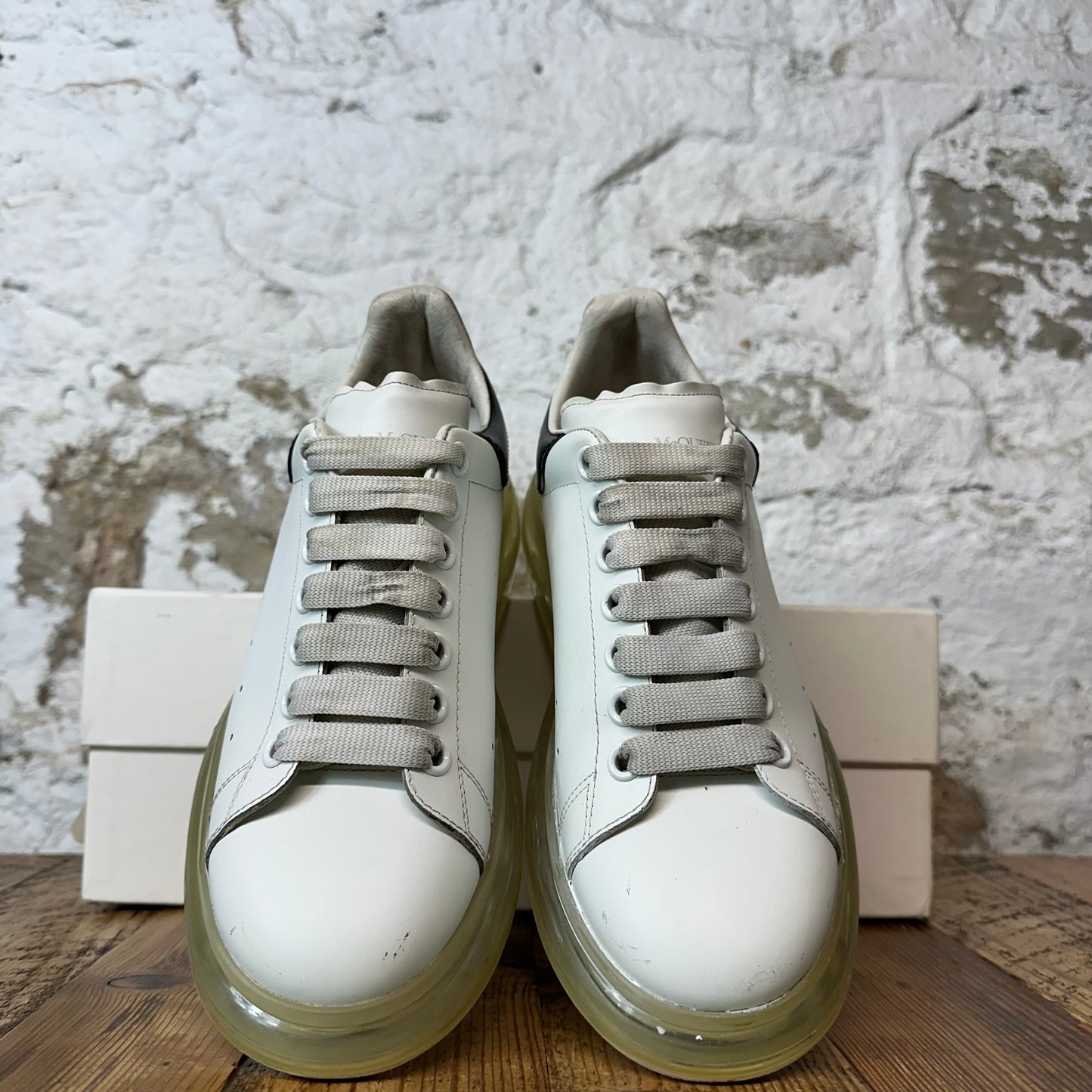 Alexander Mcqueen Black Tab White Clear Sole Sneaker Sz 6.5 (39)