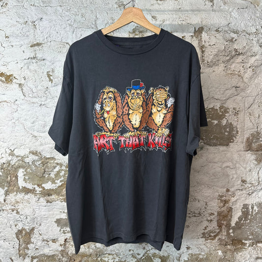 Gallery Department See No Evil Washed Black T-Shirt Sz L DS