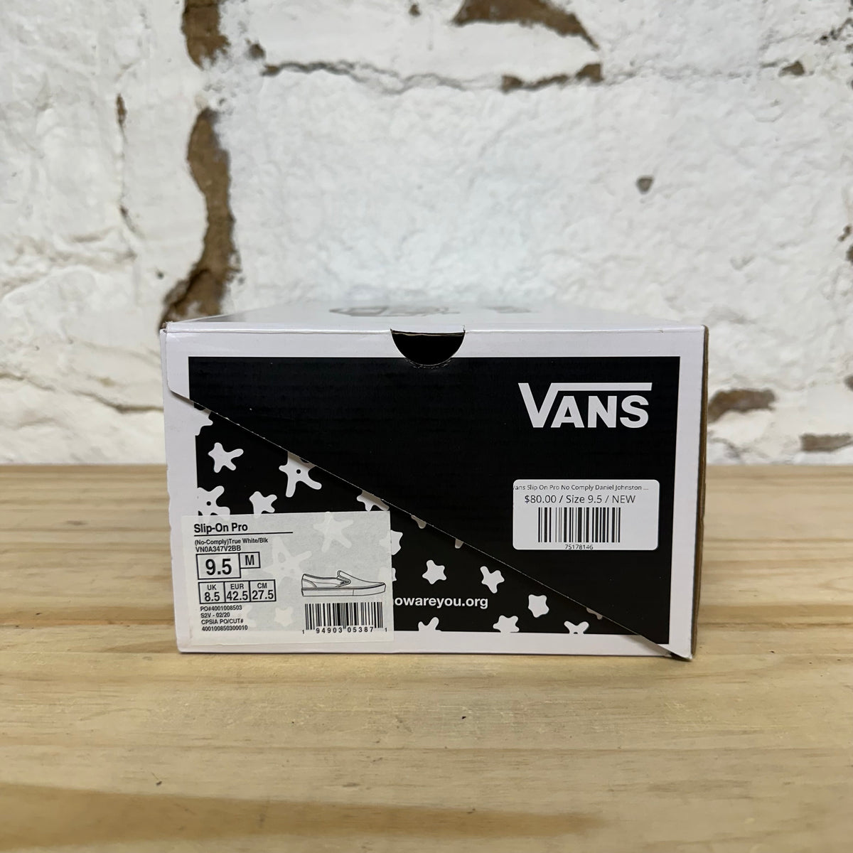 Vans Slip On Pro No Comply Daniel Johnston Sz 9.5 DS