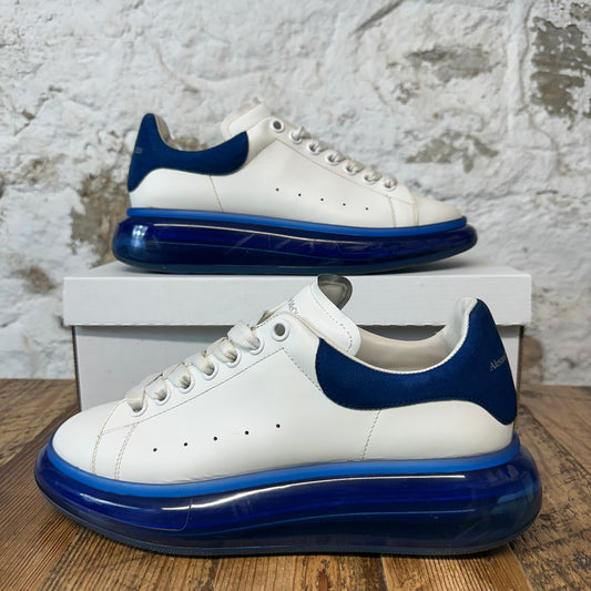Alexander Mcqueen Blue Tab Bubble Sole White Sneaker Sz 8 (41) No Box
