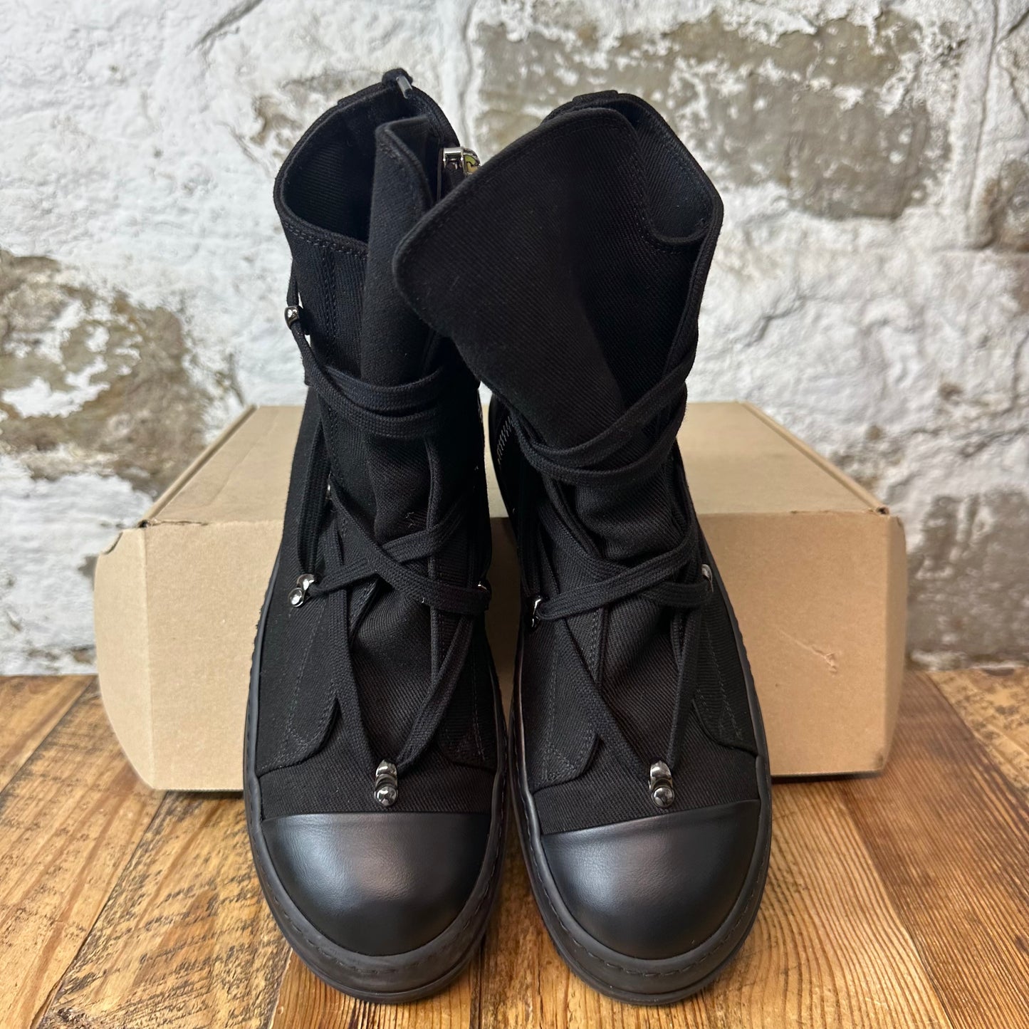 Rick Owens High Hexa Lace Black Pearl Sneaker Sz 8.5 (41.5)
