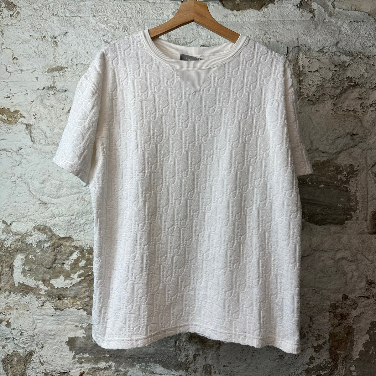 Dior Towel Monogram White T-Shirt Sz XS