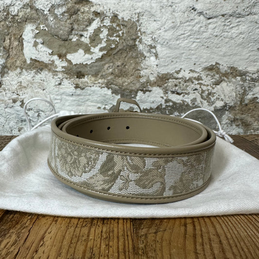 Versace Gold Buckle Fabric Jacquard Belt Sz (100)