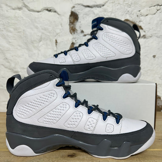 Air Jordan 9 Flint Grey French Blue Sz 9