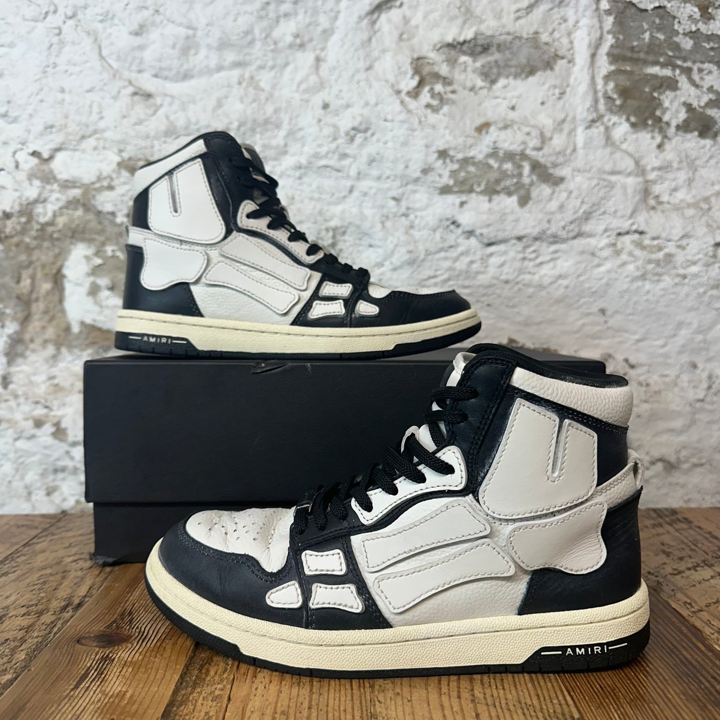 Amiri High White Skeleton Black White Sneaker Sz 5 (37)