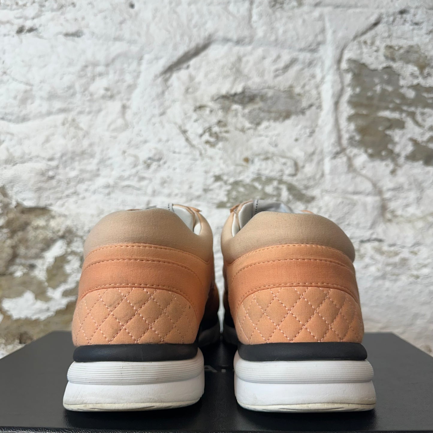 Chanel CC Salmon White Trainer Sneaker Sz 6.5 (39.5)