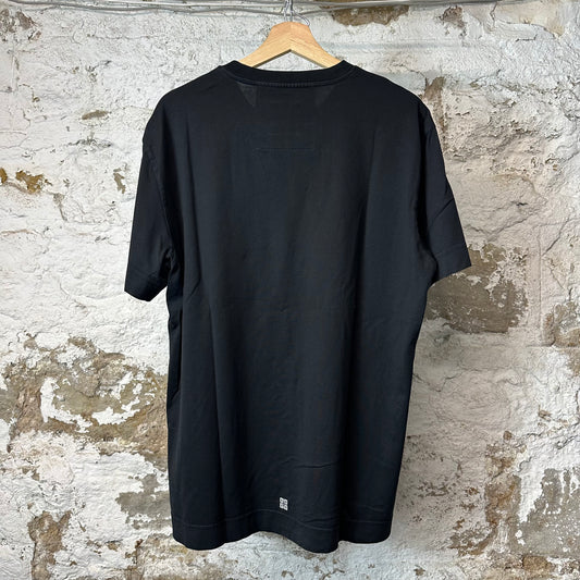 Givenchy White Spellout Black T-Shirt Sz XL
