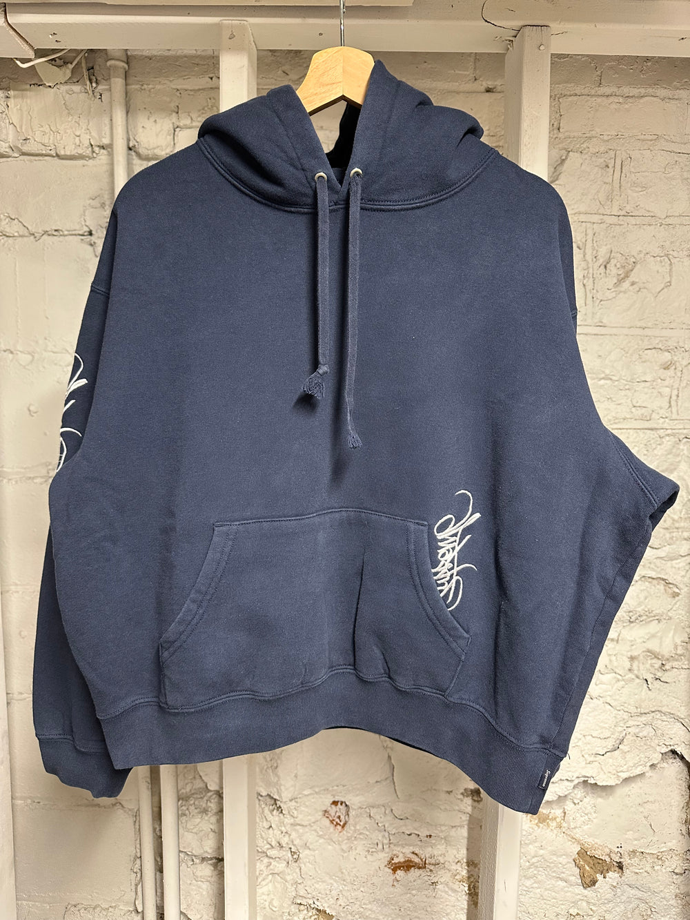 Supreme Navy Graffiti Script Hoodie Sz M