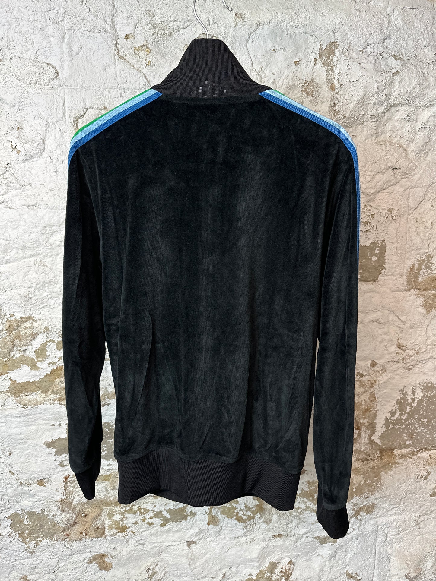 Palm Angels Black Velour Rainbow Track Jacket Sz M