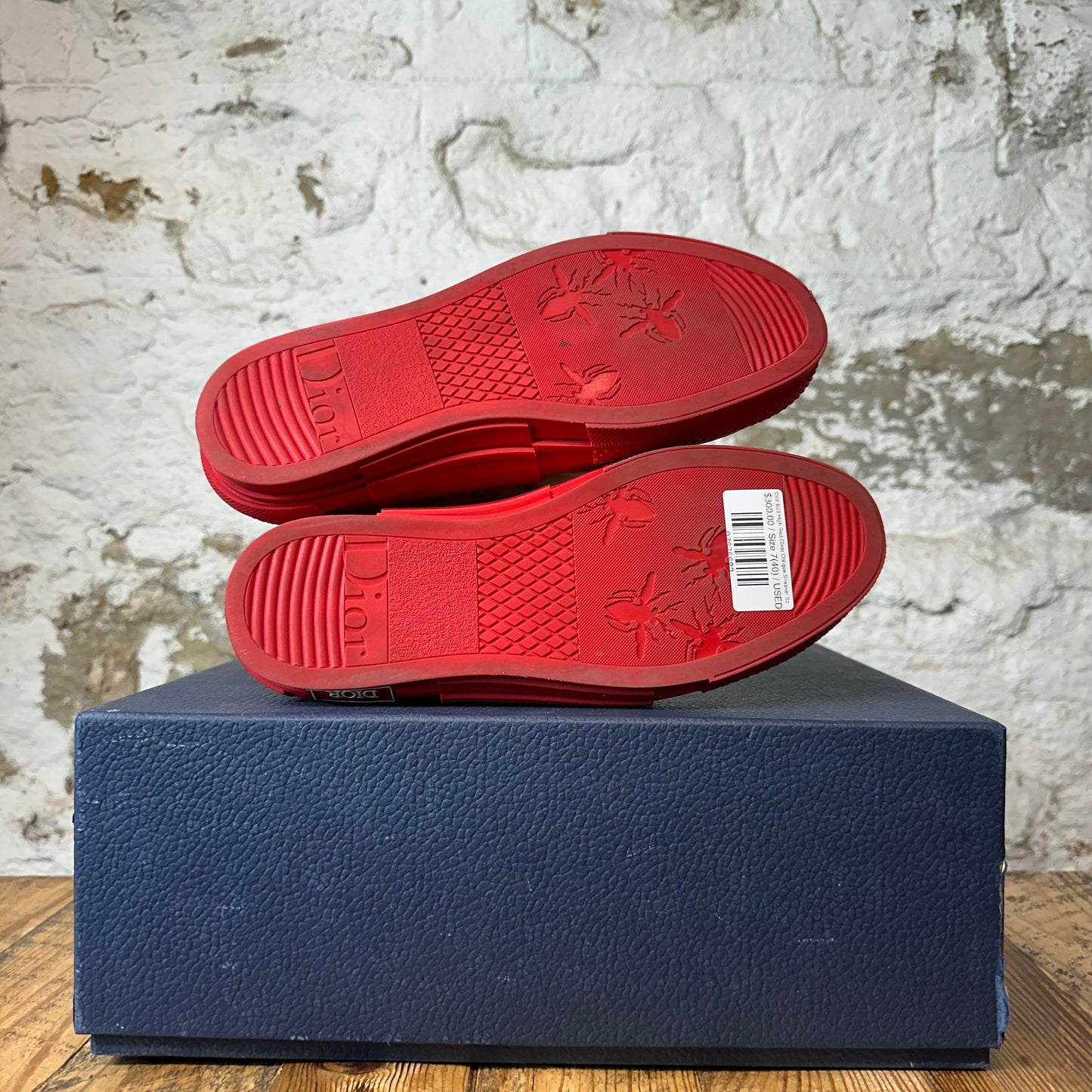 Dior B23 High Red Clear Oblique Sneaker Sz 7 (40)