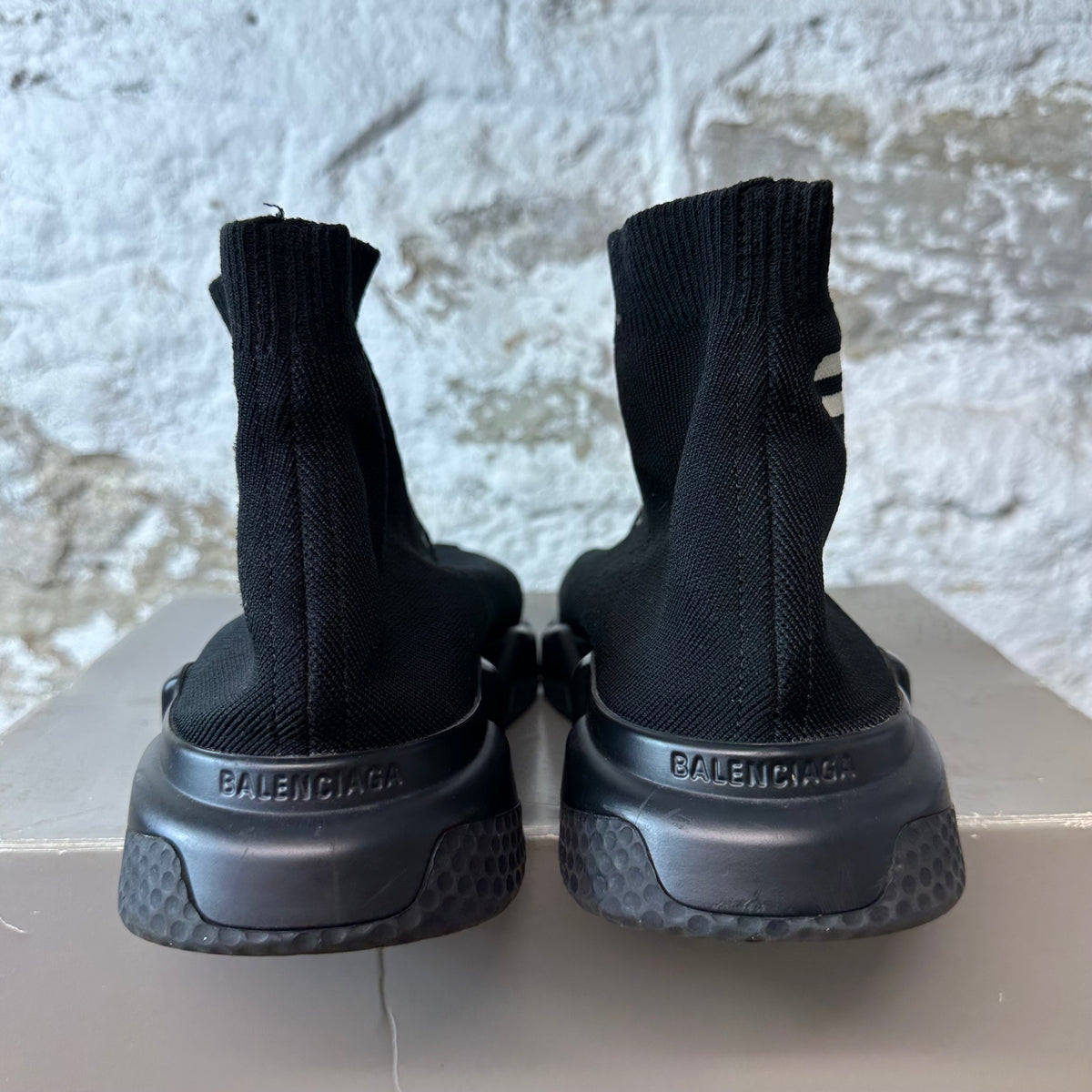 Balenciaga Sock Runner Speed White Black Sneaker Sz 10 (43)