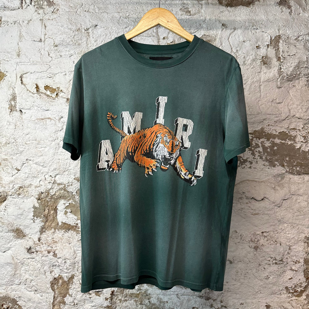 Amiri White Spell Tiger T-shirt Green Sz M