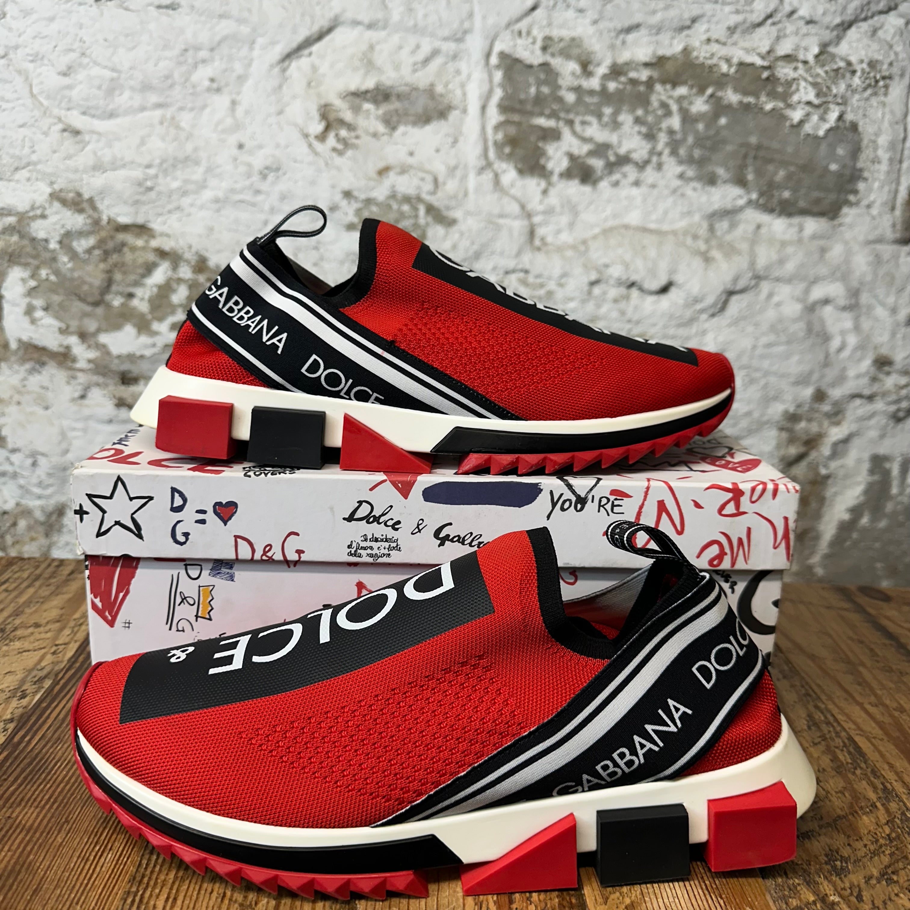 Dolce Gabbana Black White Red Sorrento Sneaker Sz 12 (45)