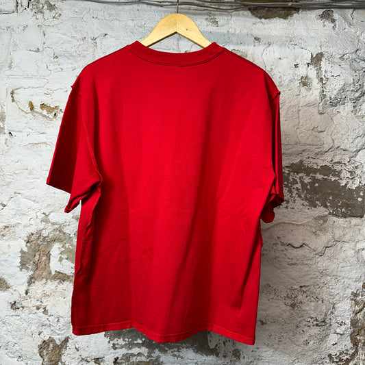 Saint Vanity White Griffin T-shirt Red Sz M