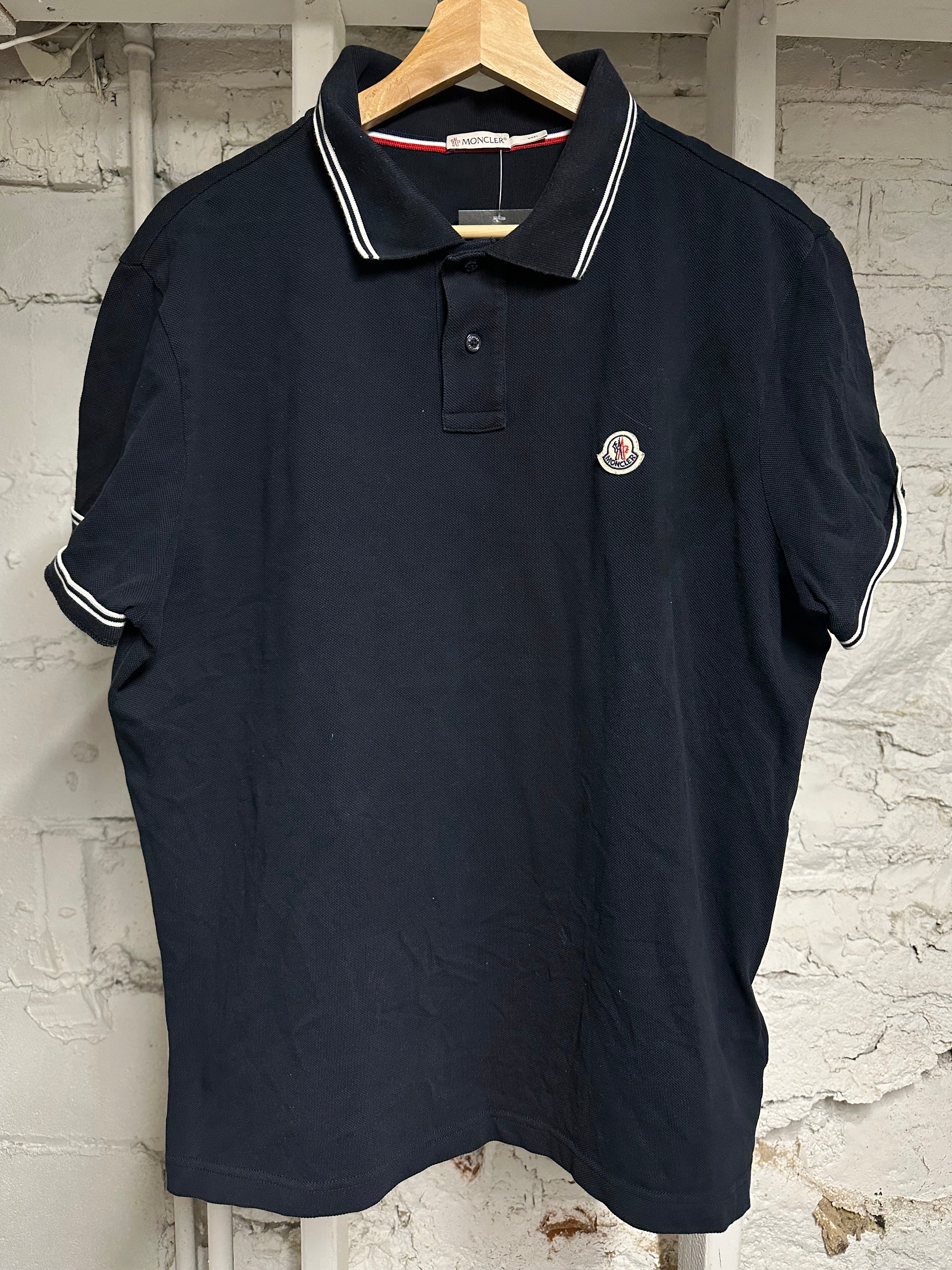 Moncler Small Logo Navy Polo Sz XL