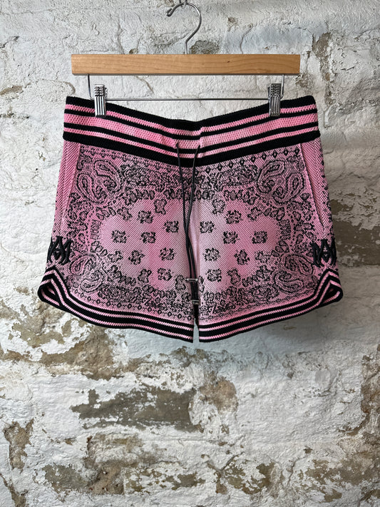 Amiri Pink Paisley Black Shorts Sz L