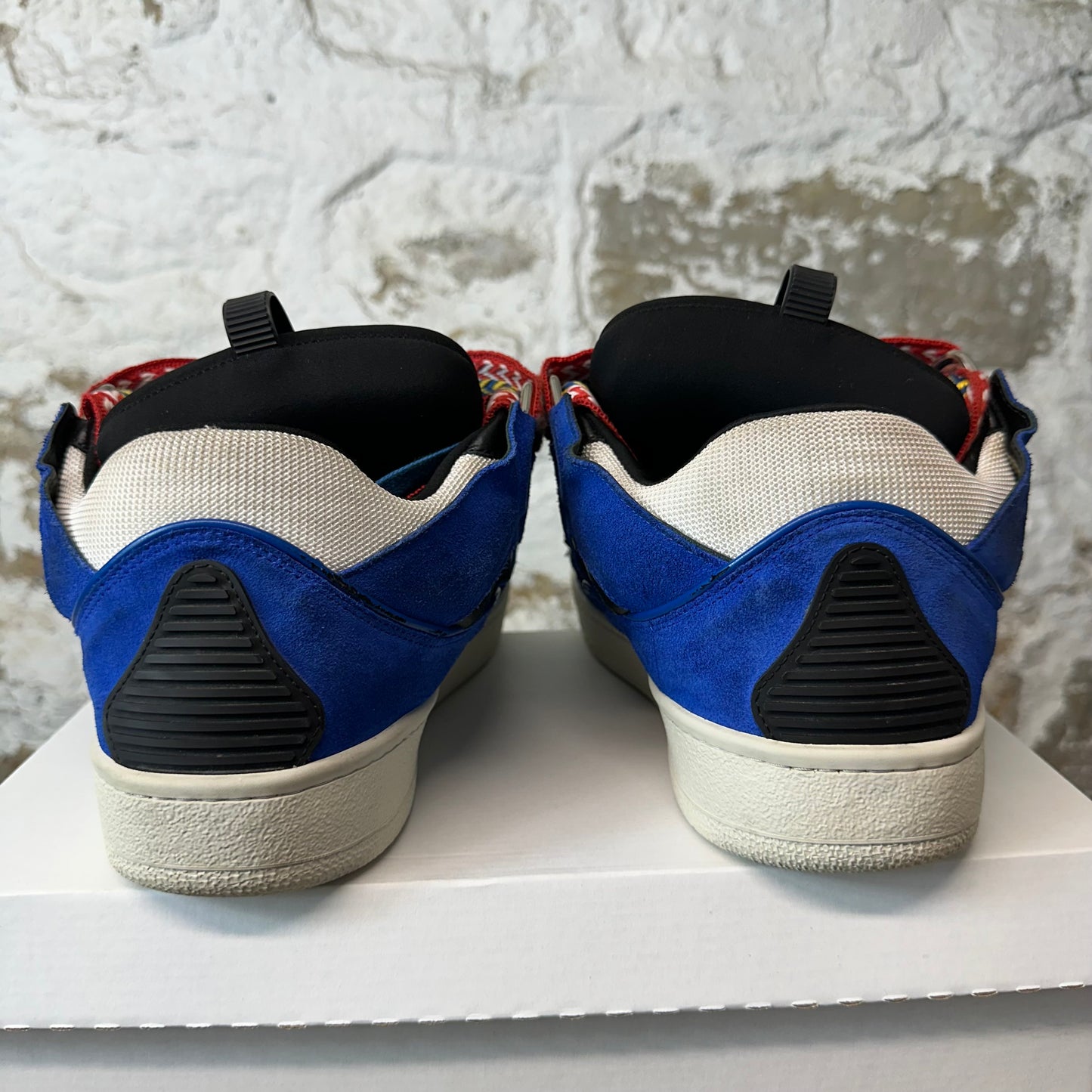 Lanvin Curb Multicolor Lace Blue White Sneaker Sz 13 (46)