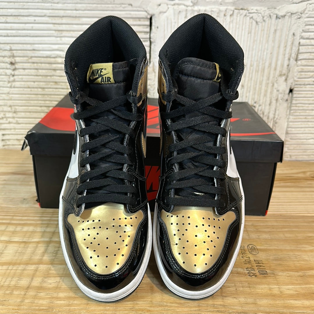Air Jordan 1 High Patent Gold Toe Sz 10