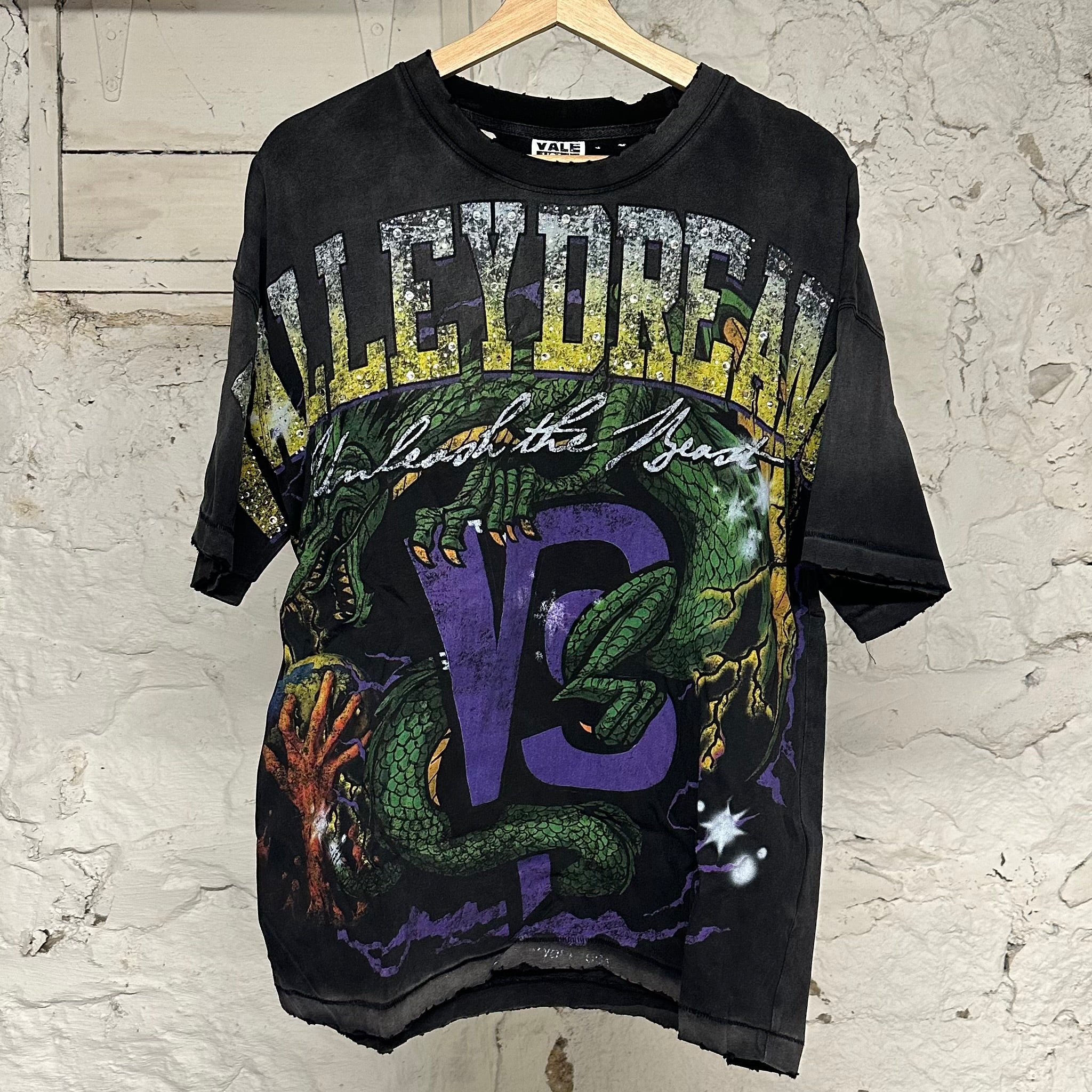 Vale Dragon Bling T-shirt Black Sz M