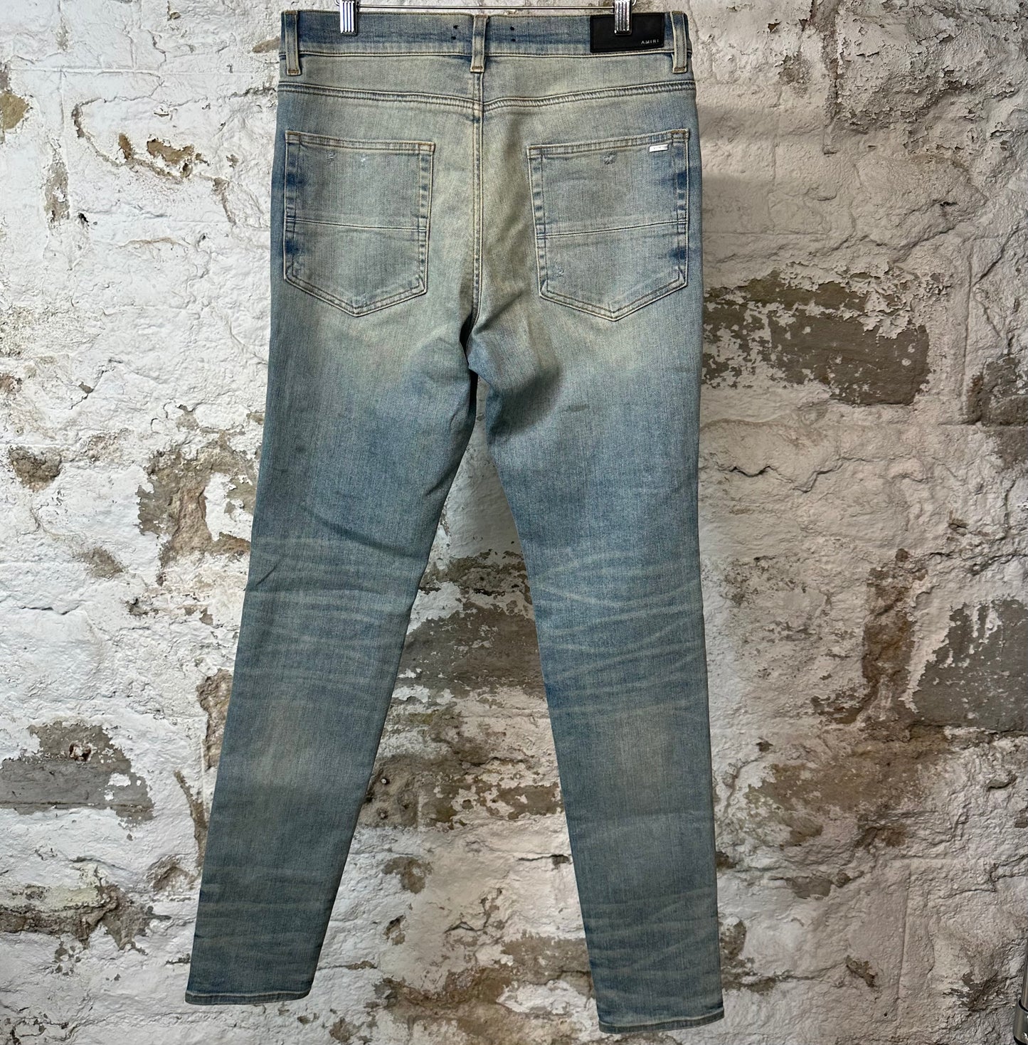 Amiri MX1 Olympic Patch Blue Denim Jeans Sz 34