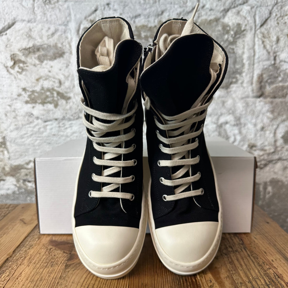 Rick Owens High Black Milk Sneaker Sz 6.5 (39)