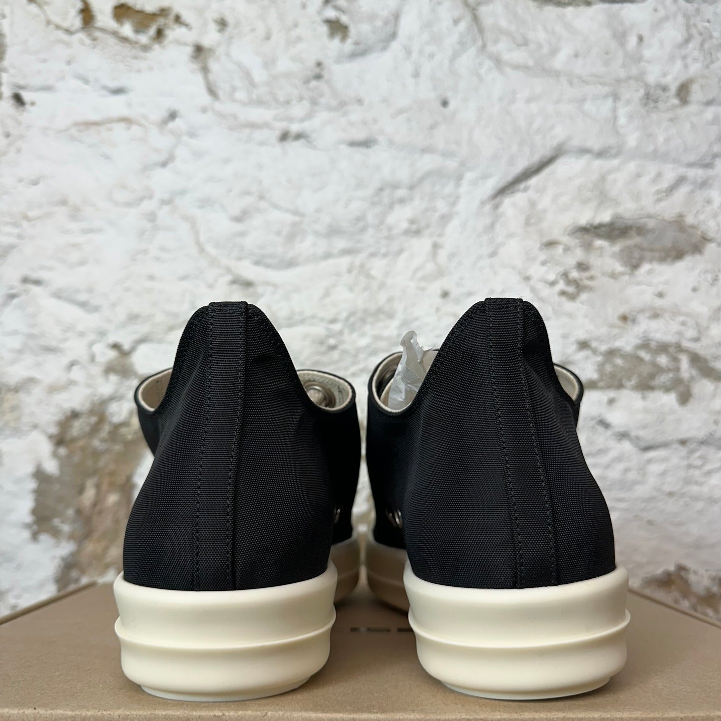 Rick Owens Jumbo Lace Black Nylon Milk Sneaker