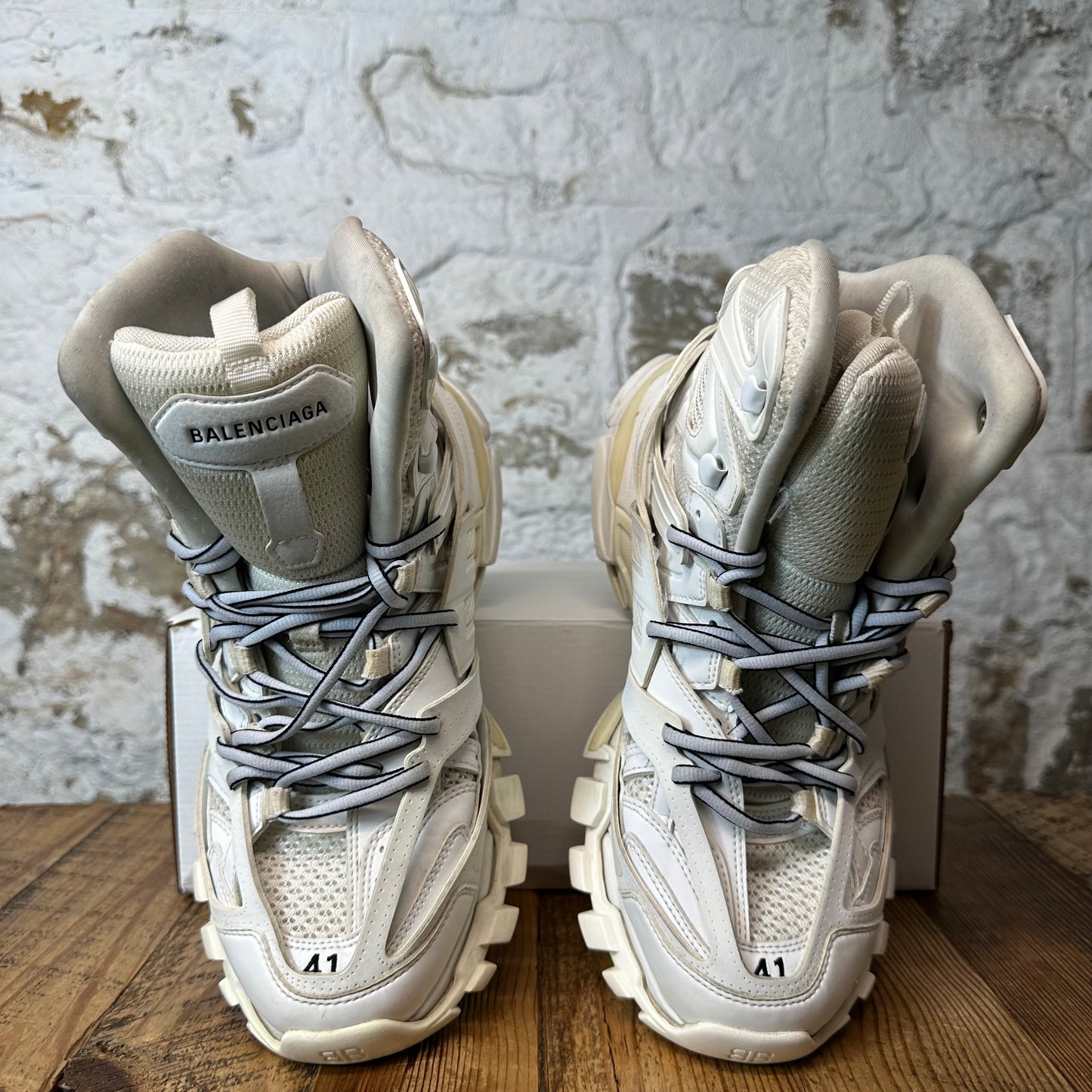 Balenciaga High Track Runner Triple White Sneaker Sz 8 (41)