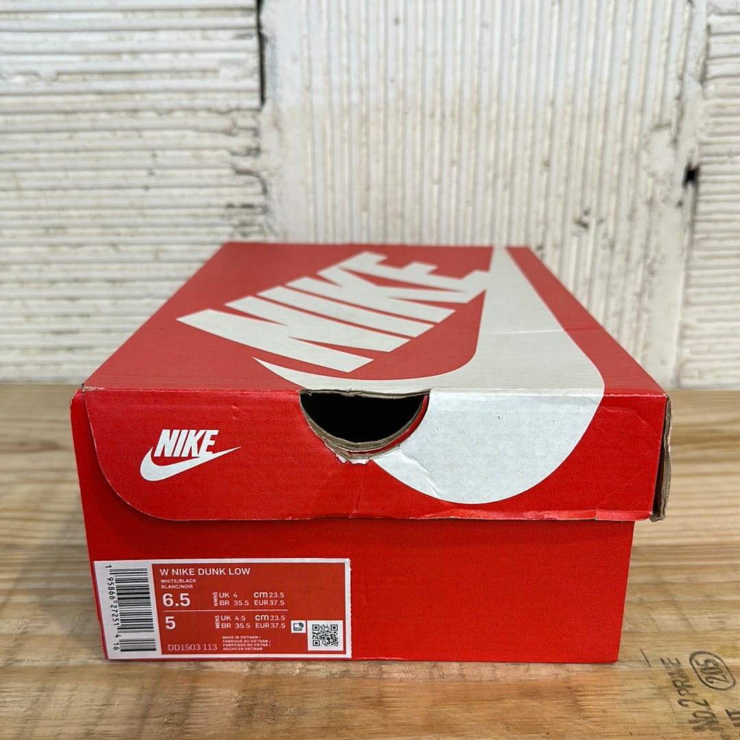 Nike Dunk Low White Black Sz 5 (6.5W)