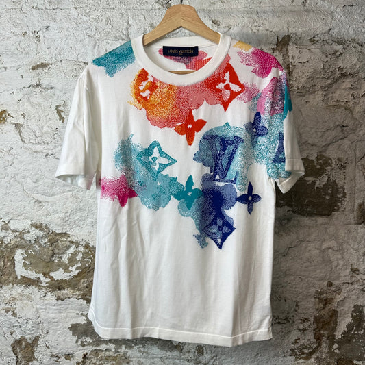 Louis Vuitton Watercolor Monogram White T-Shirt Sz S