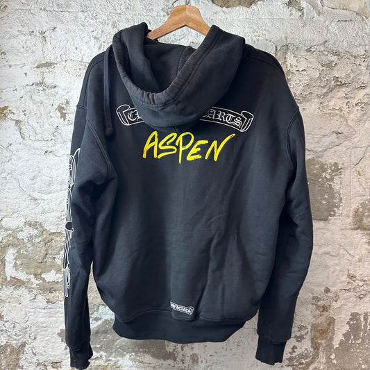 Chrome Hearts Aspen Black Thermal Zip Up Hoodie Sz S (Flawed)